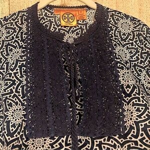 TORY BURCH Long Sleeve Cotton Tunic Top. Size 10